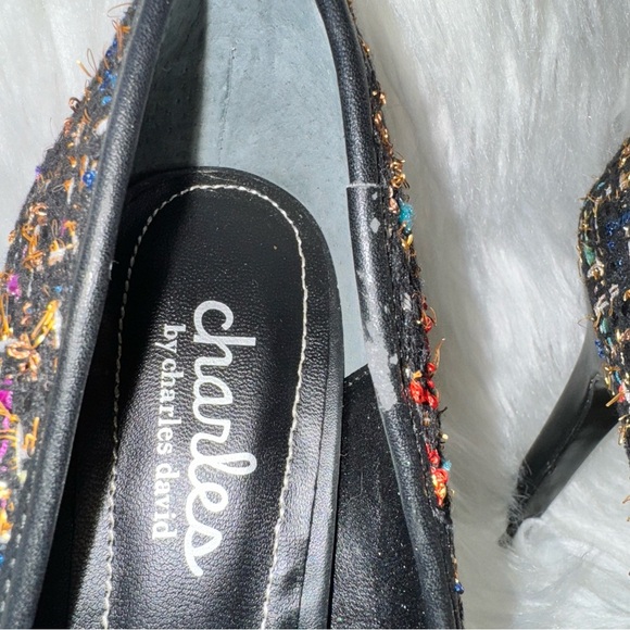 Charlies by Charles David Sweetness Black Multicolor Tweed Stiletto Heels 8.5 - Picture 12 of 13